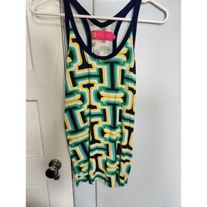 MacBeth Collection Margaret Josephs Shirt Womens Medium, Retro Geometric